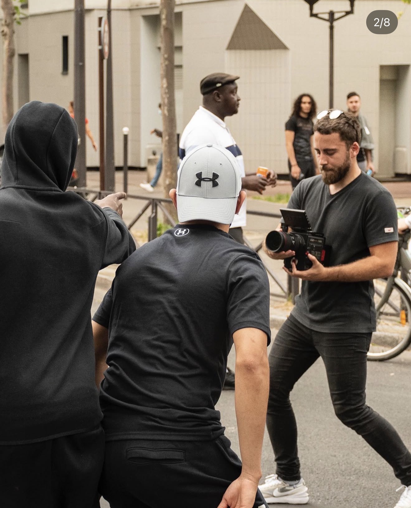 Directing a scene on the AMK music video shoot