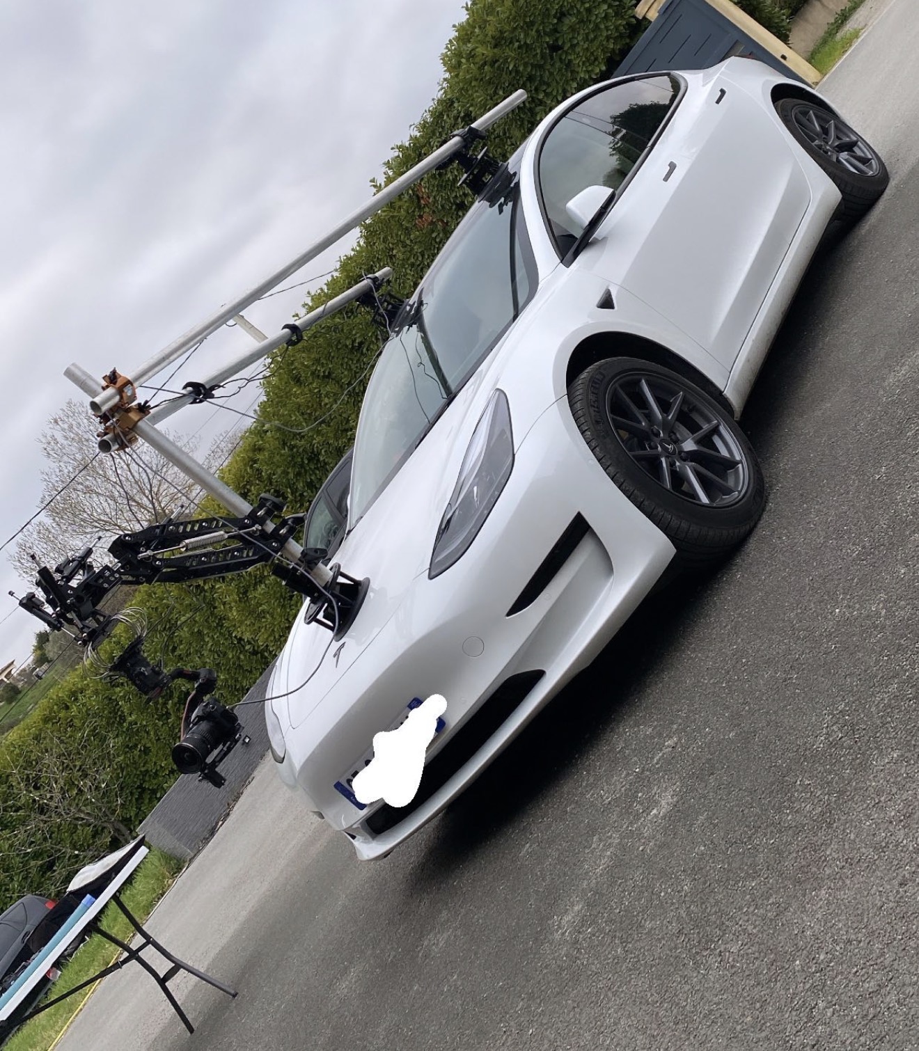 Camera rig with gimbal head, Bentley Monaco shoot
